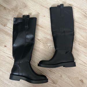 Zara Knee High Black Riding Boots